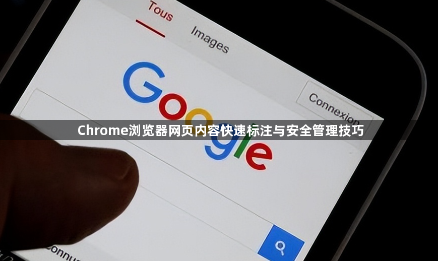 Chrome浏览器网页内容快速标注与安全管理技巧1