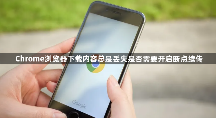 Chrome浏览器下载内容总是丢失是否需要开启断点续传1