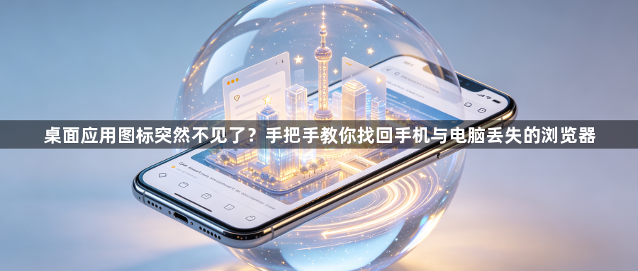 桌面应用图标突然不见了?手把手教你找回手机与电脑丢失的浏览器1