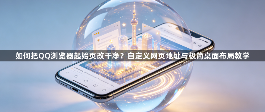 如何把QQ浏览器起始页改干净?自定义网页地址与极简桌面布局教学1