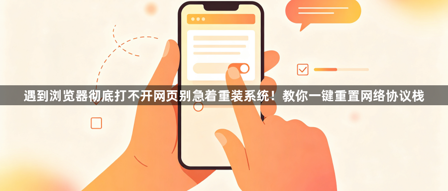 遇到浏览器彻底打不开网页别急着重装系统！教你一键重置网络协议栈1