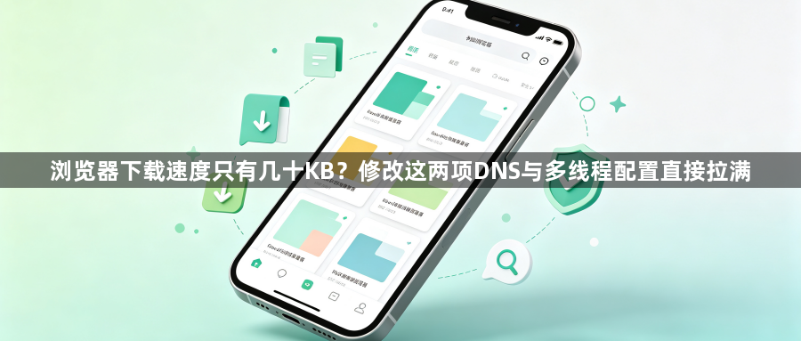 浏览器下载速度只有几十KB？修改这两项DNS与多线程配置直接拉满1
